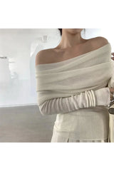 Ivory Off-Shoulder Wrap Top