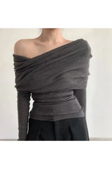 Ivory Off-Shoulder Wrap Top