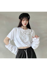 Japanese Style T-shirt With Chain