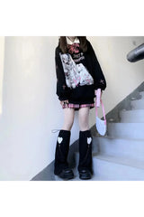 Fall Kawaii Anime Graphic Oversized Hoodie