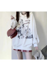 Fall Kawaii Anime Graphic Oversized Hoodie