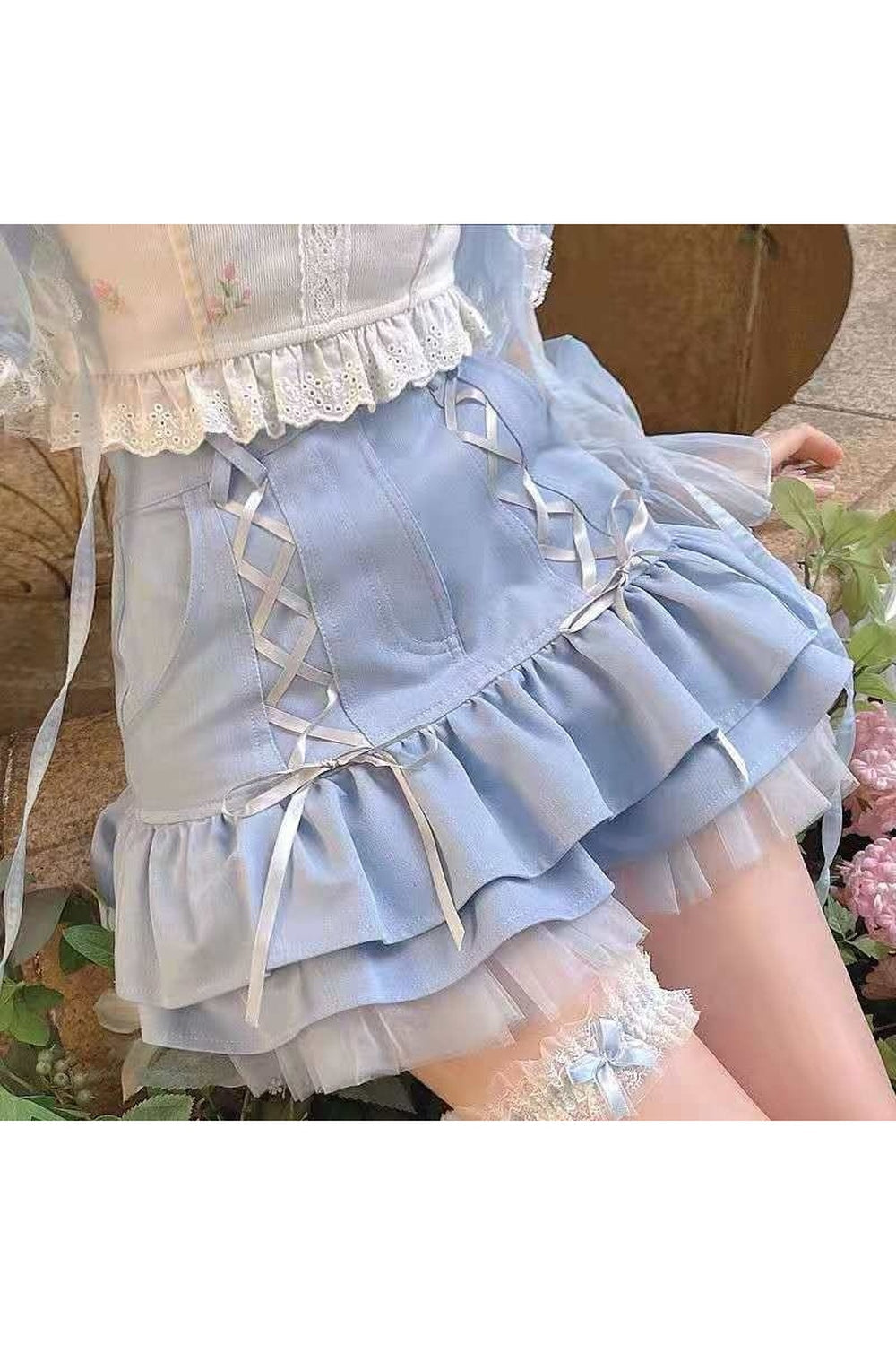 Kawaii Blue Mini Skirt