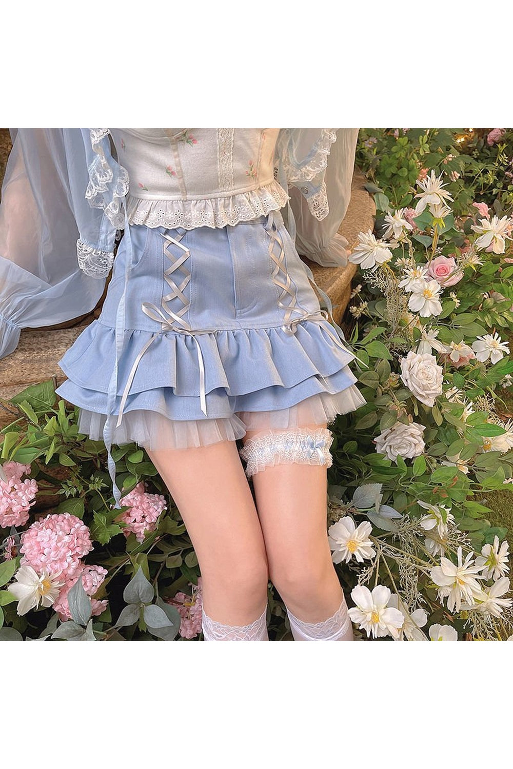 Kawaii Blue Mini Skirt