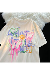 Kawaii Butterfly Painting Cotton T-shirt