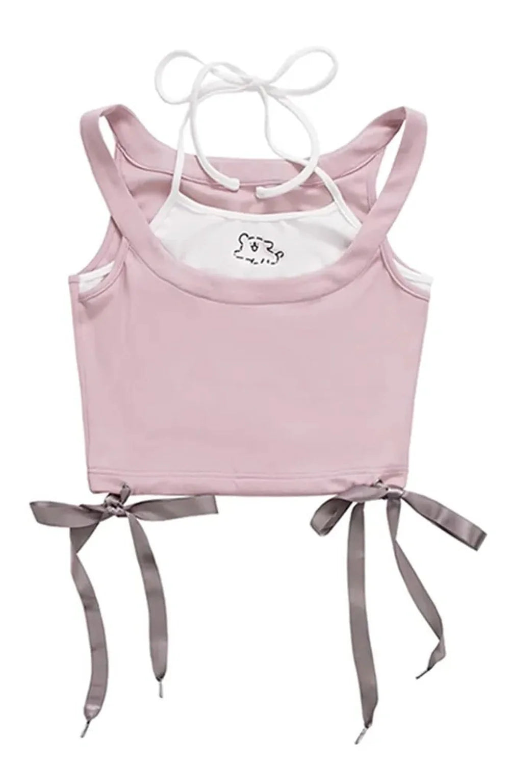 Camisole dos nu contrastée Kawaii