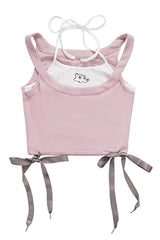 Camisole dos nu contrastée Kawaii