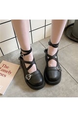 Chaussures à bandage croisé Kawaii