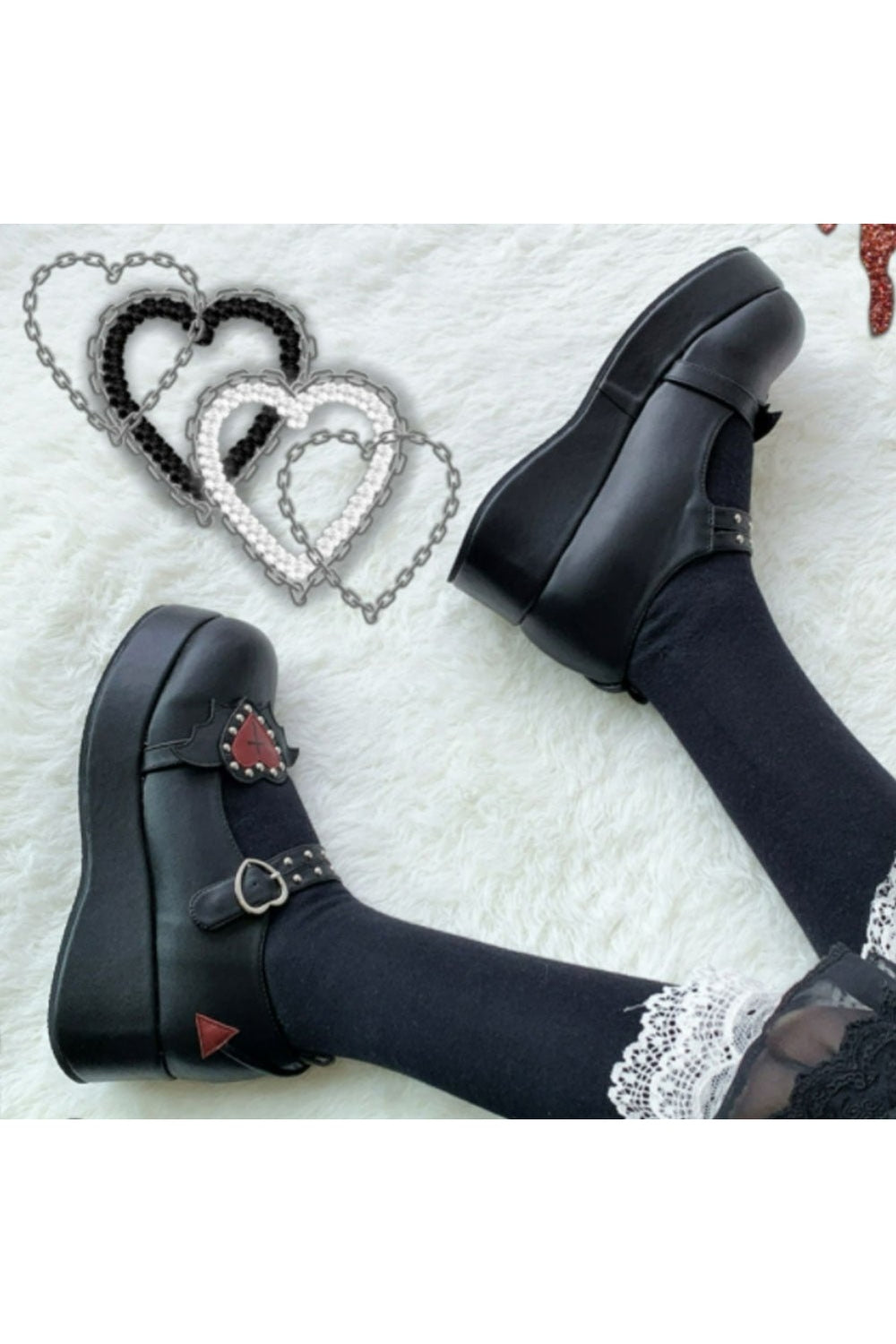 Kawaii Cute Heart Platform Shoes