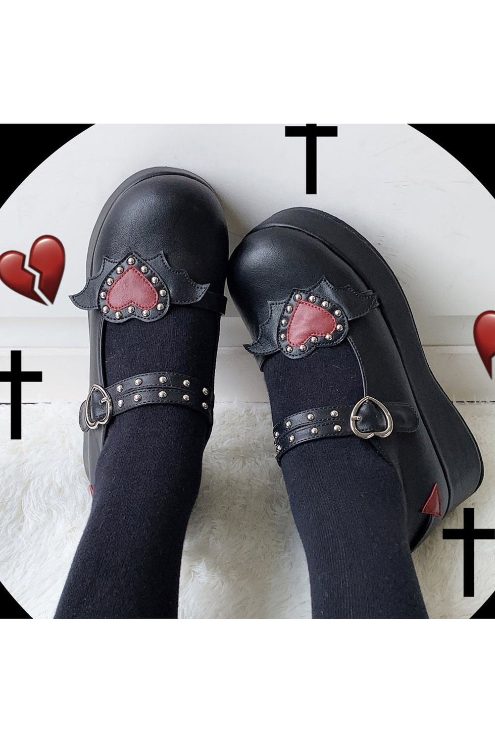 Kawaii Cute Heart Platform Shoes