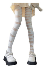 Kawaii Goth Zebra Pattern Tights