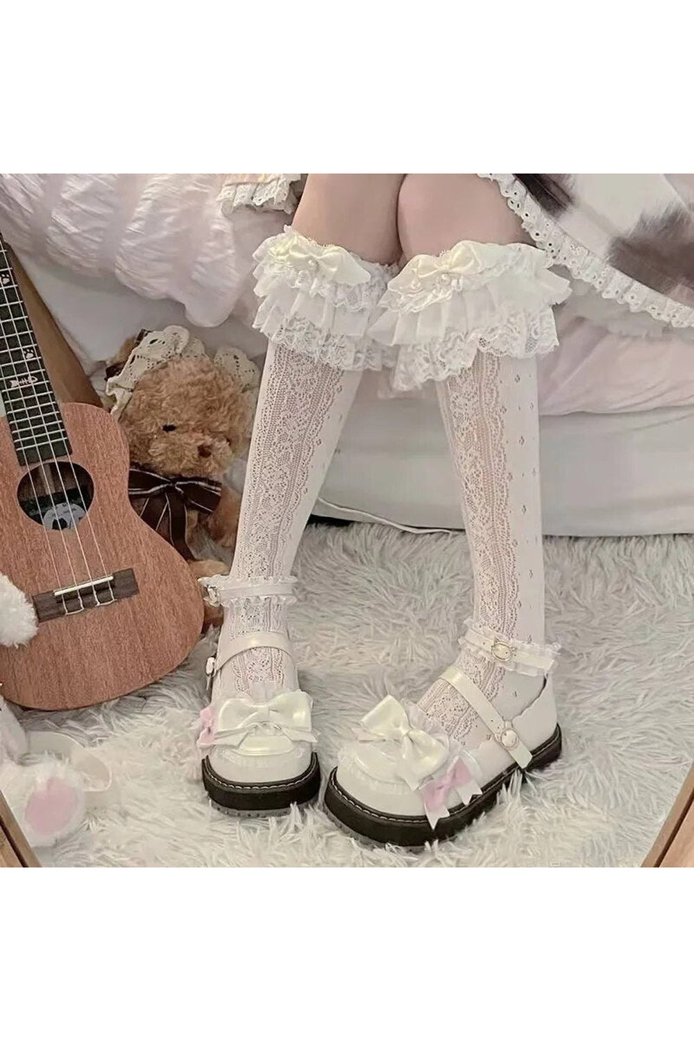 Kawaii Layered Bow Stockings