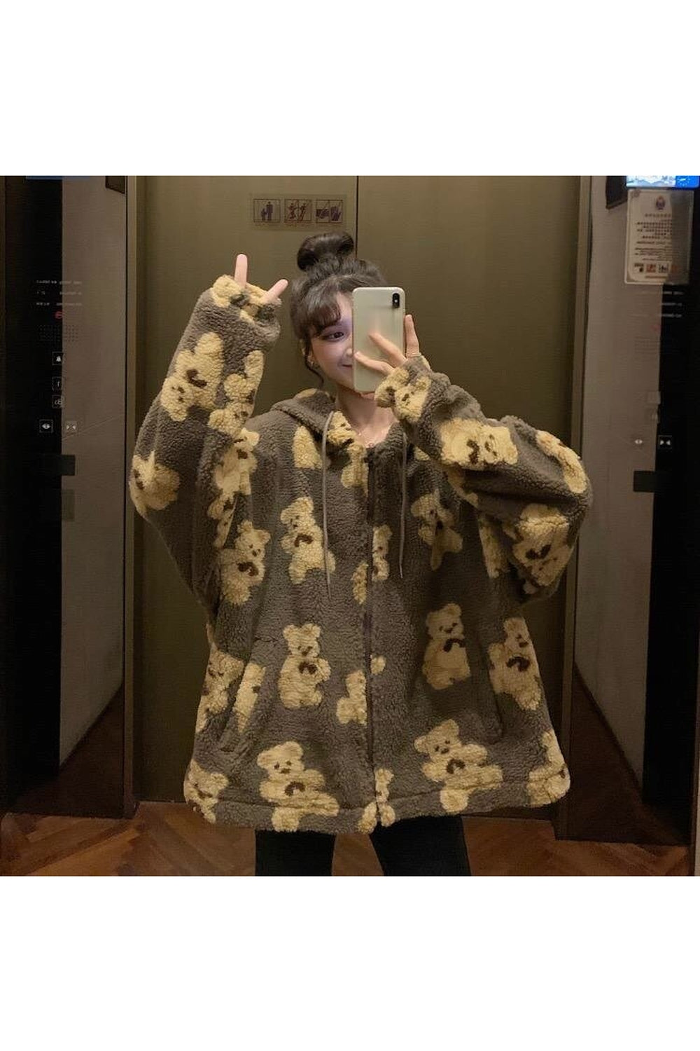 Fall Kawaii Oversize Cute Bear Hoodie