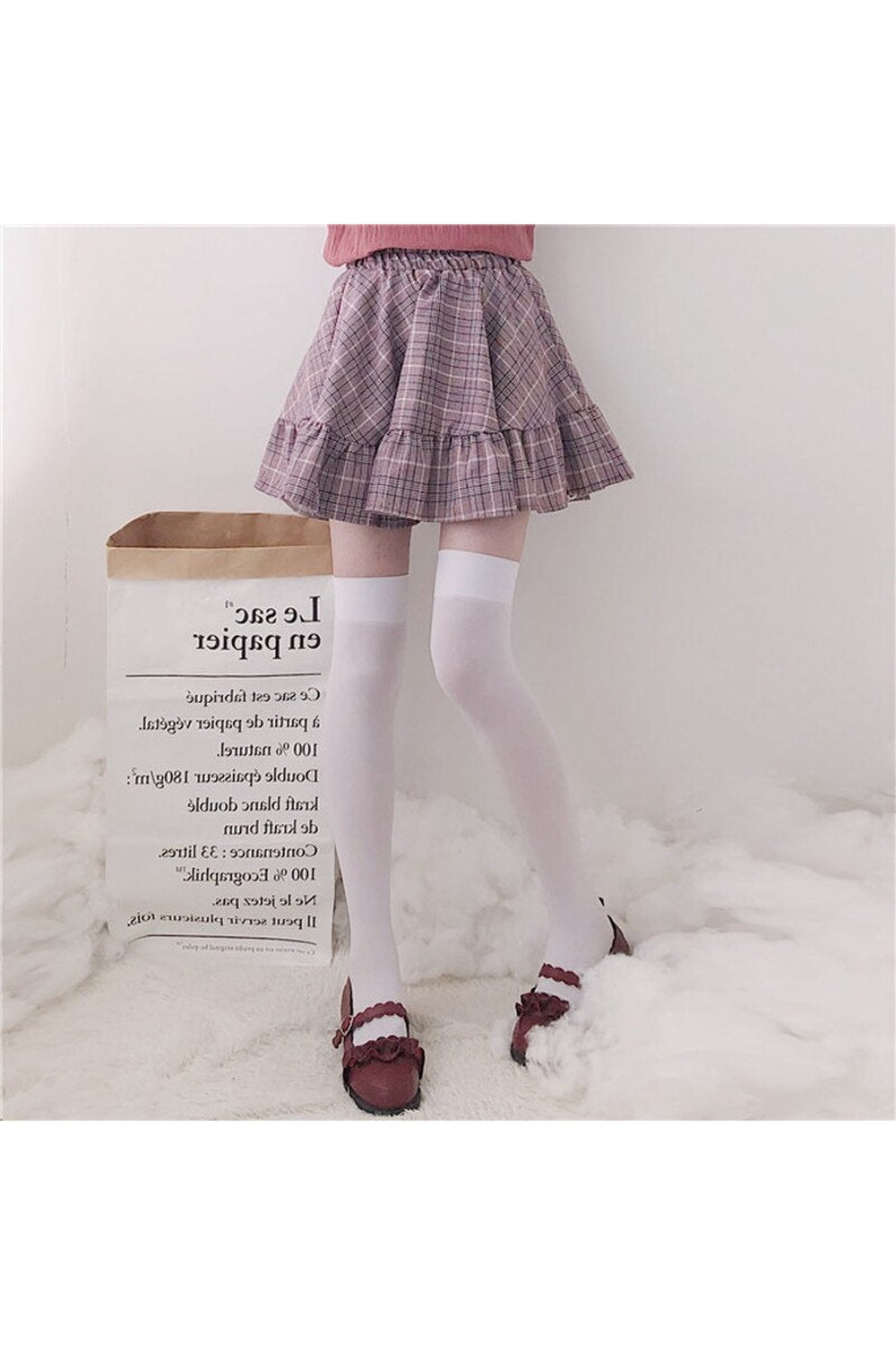 Kawaii Plaid ruffle mini skirt