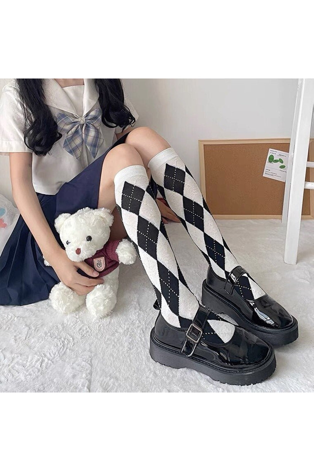 Kawaii Retro Cotton Knee High Socks