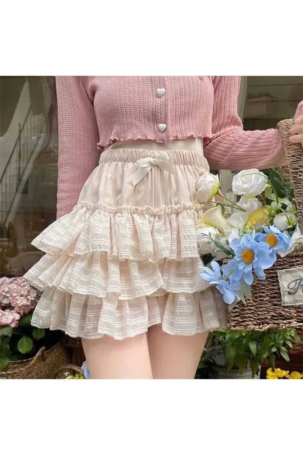 Kawaii Rüschenrock in Rosa