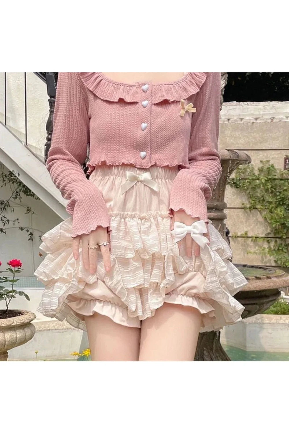 Kawaii Rüschenrock in Rosa