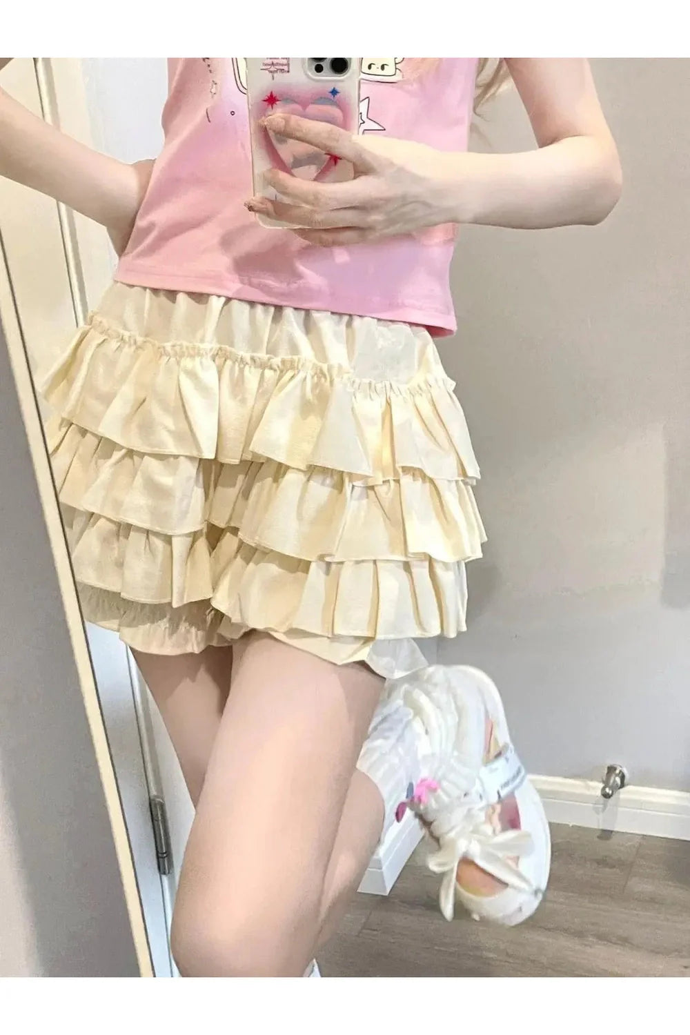 Mini-jupe à volants kawaii