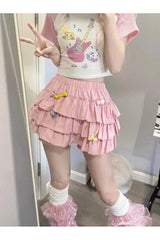 Mini-jupe à volants kawaii