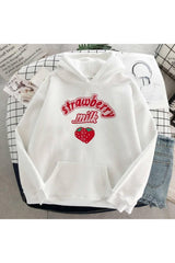 Fall Kawaii Strawberry Milk Hoodie