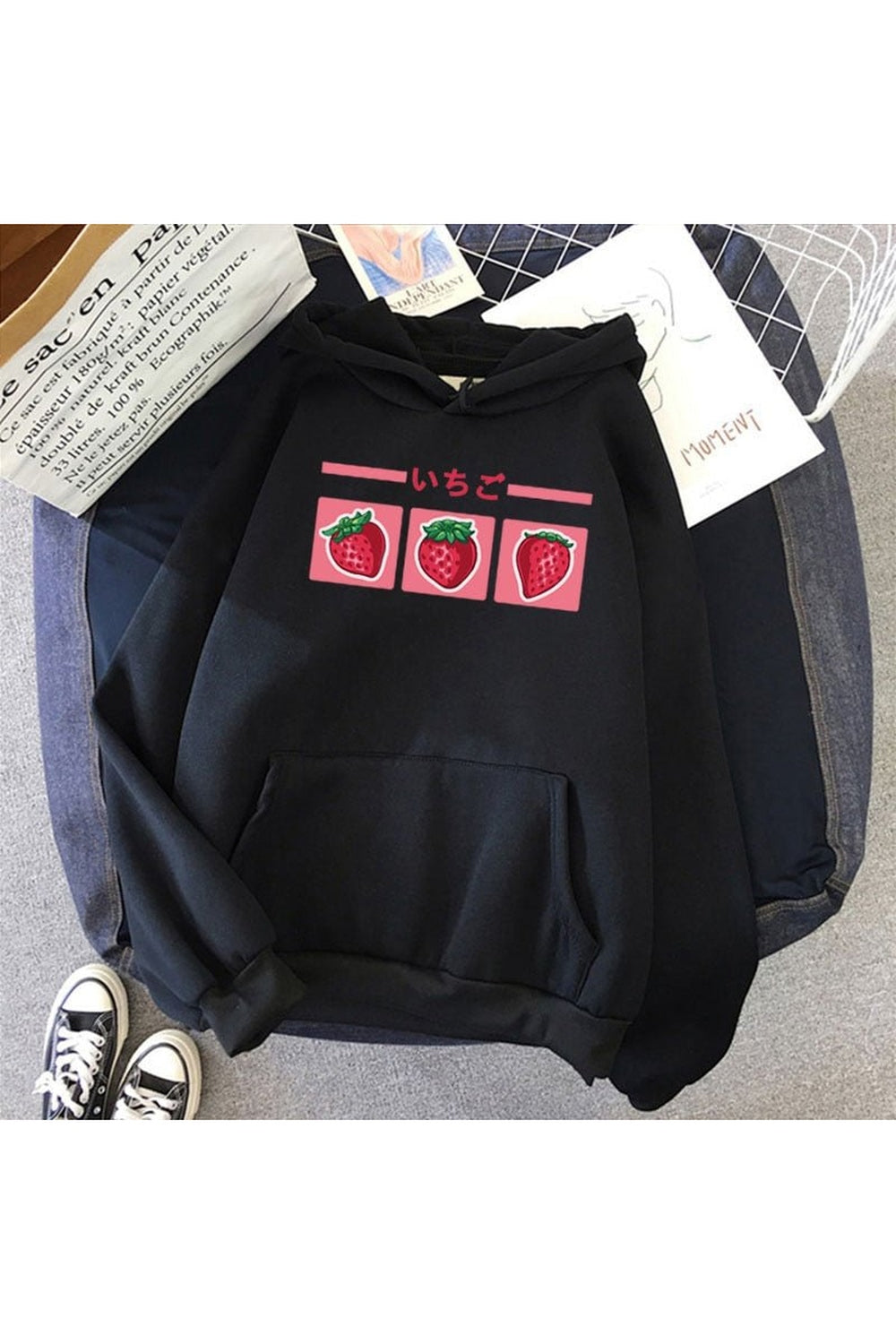 Fall Kawaii Strawberry Milk Hoodie