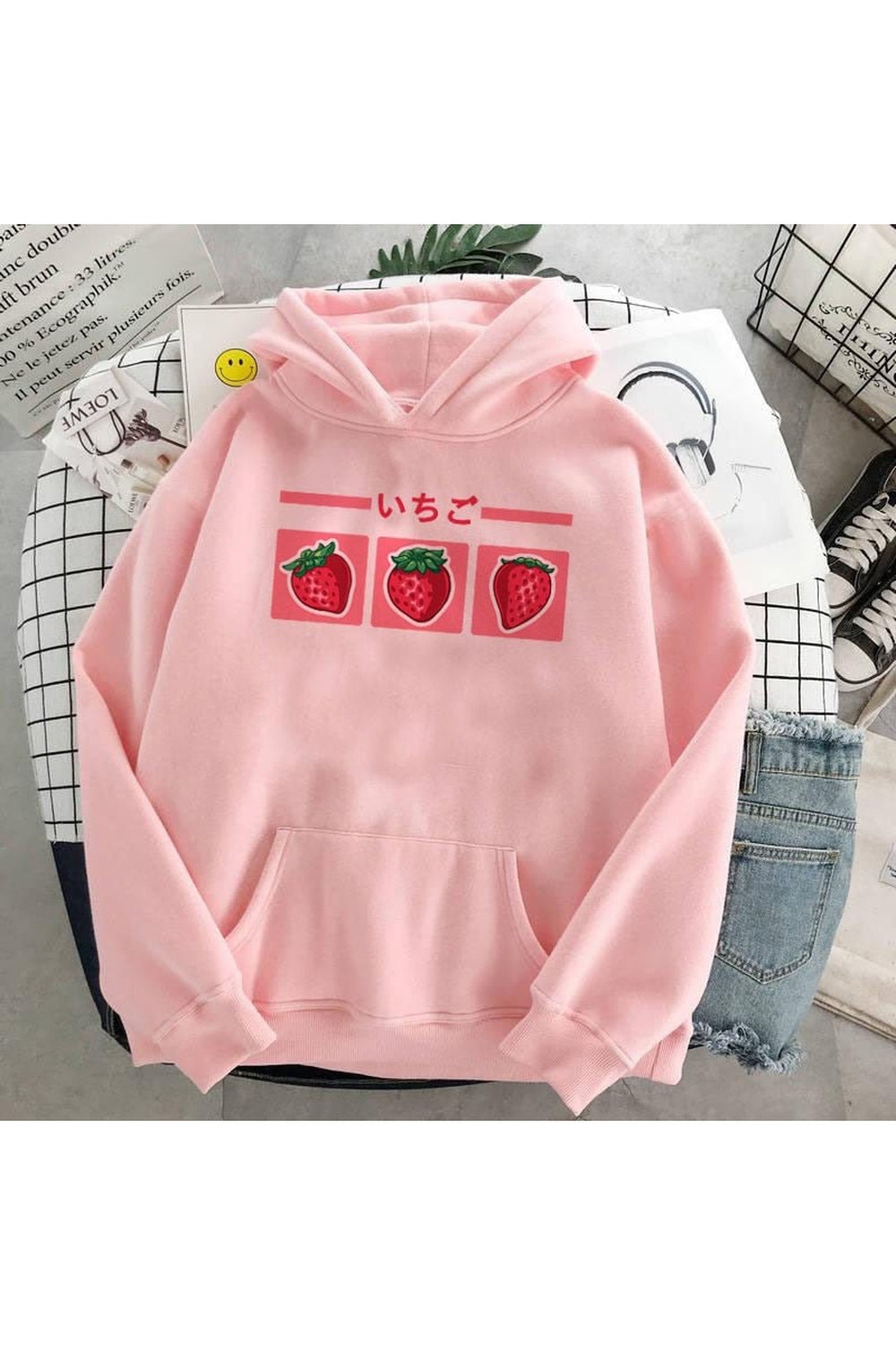 Fall Kawaii Strawberry Milk Hoodie