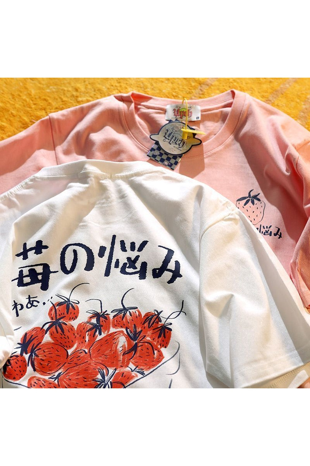 Kawaii Strawberry Print T-shirt