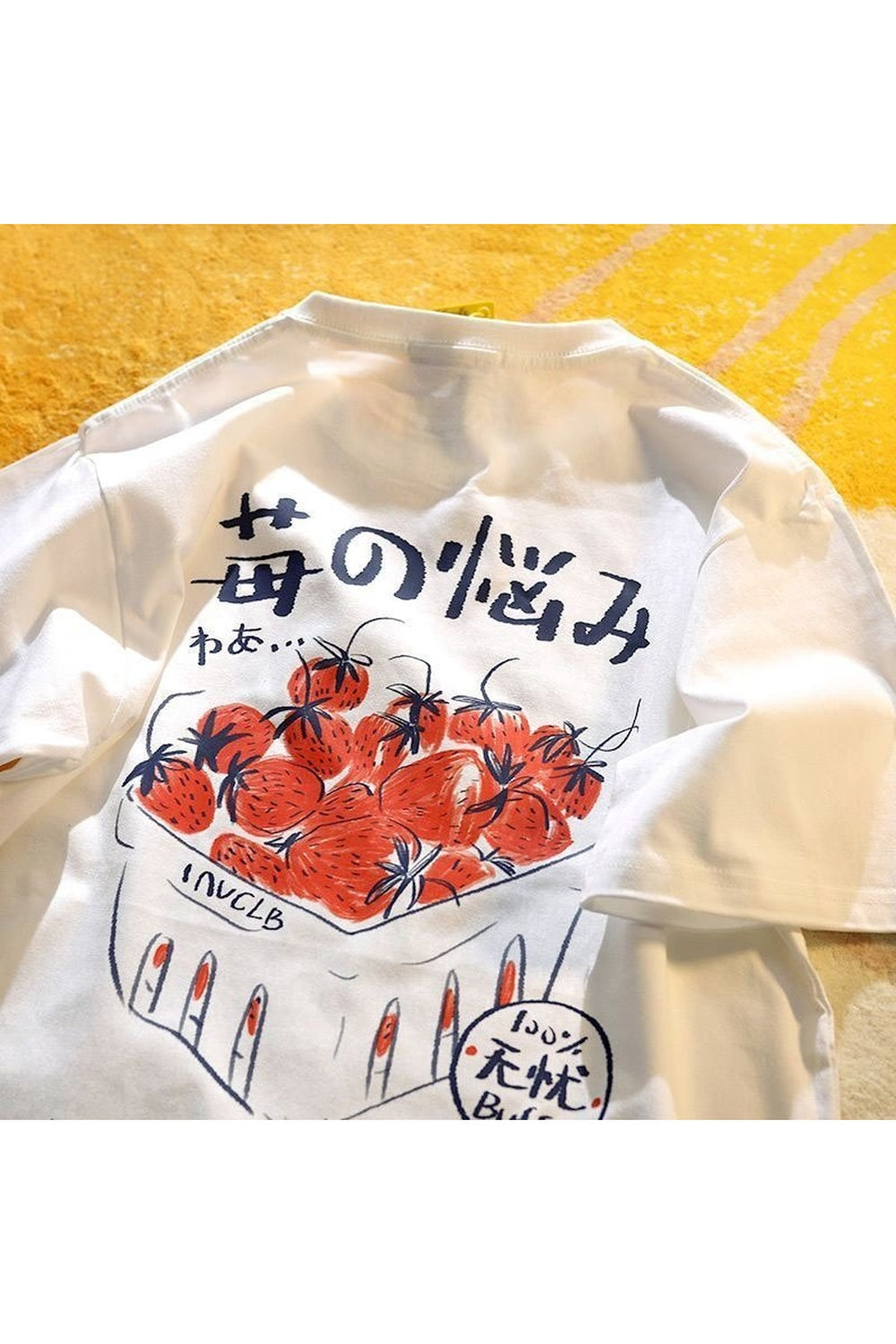 Kawaii Strawberry Print T-shirt