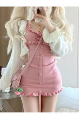 Kawaii Two-Piece Knit Dress Set