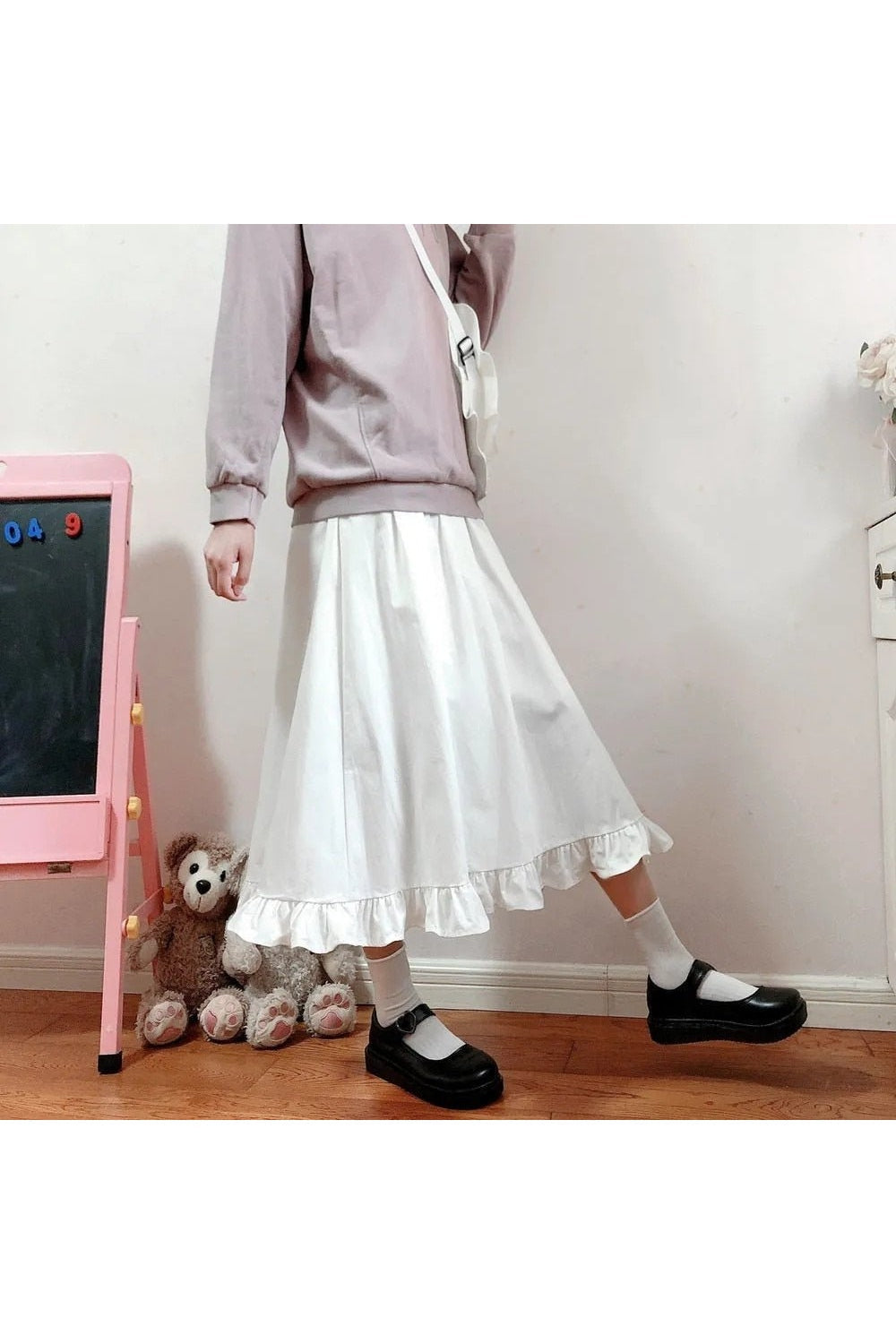Jupe longue blanche kawaii
