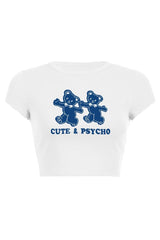 Kidcore Bear Print Crop Top