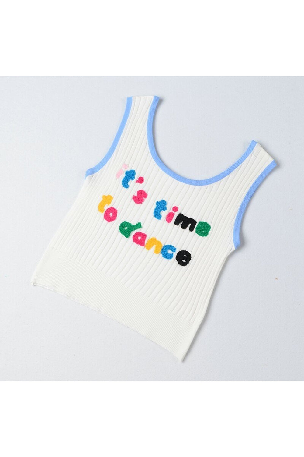 Kidcore Regenbogen-Crop-Top "IT'S TIME TO DANCE"