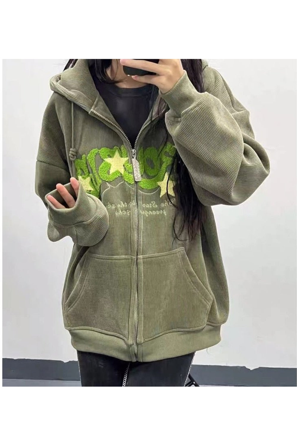 Fall Kidcore Zip Up Casual Hoodies