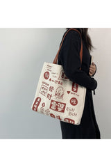 Korean Cartoon Canvas Shopping Bag