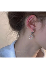 Korean Flower Hoop Earrings