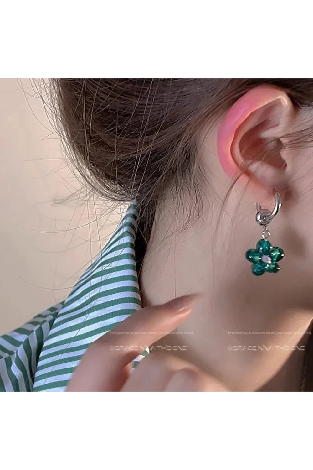 Korean Flower Hoop Earrings