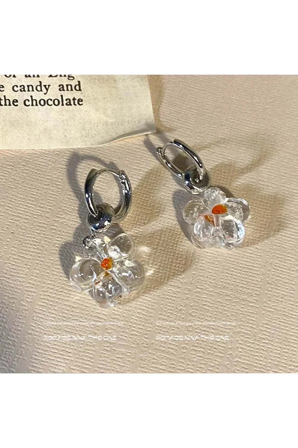 Korean Flower Hoop Earrings