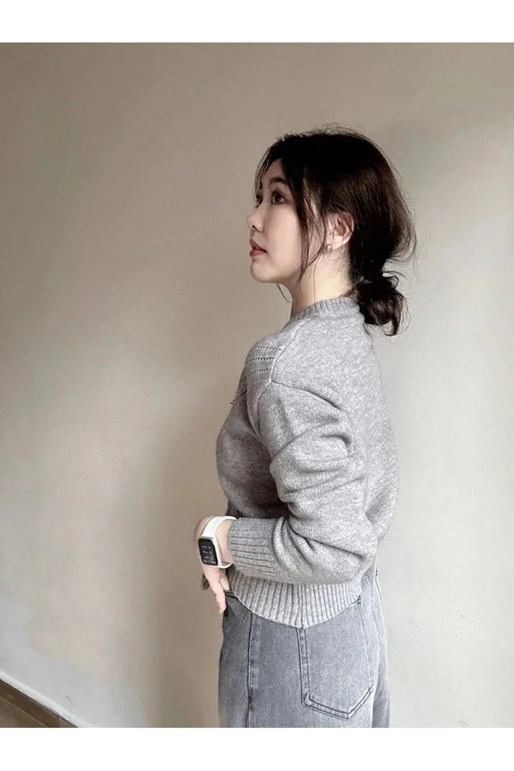 Fall Acubi Grey Knit Cardigan