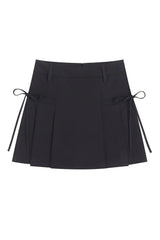 Korean Lace Up Pleated Summer Skirt