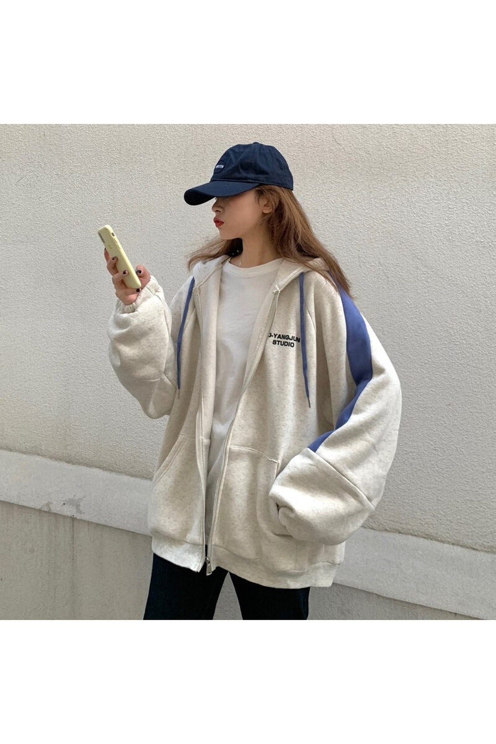 Fall Korean Oversized zip-up jacket