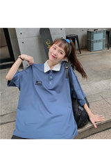 Koreanisches Pastell-Polo-T-Shirt