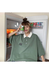 Koreanisches Pastell-Polo-T-Shirt