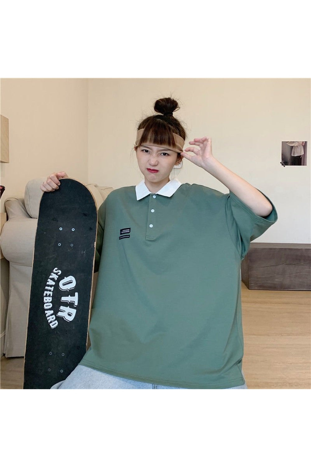 Koreanisches Pastell-Polo-T-Shirt