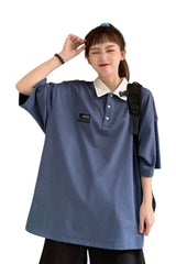 Koreanisches Pastell-Polo-T-Shirt