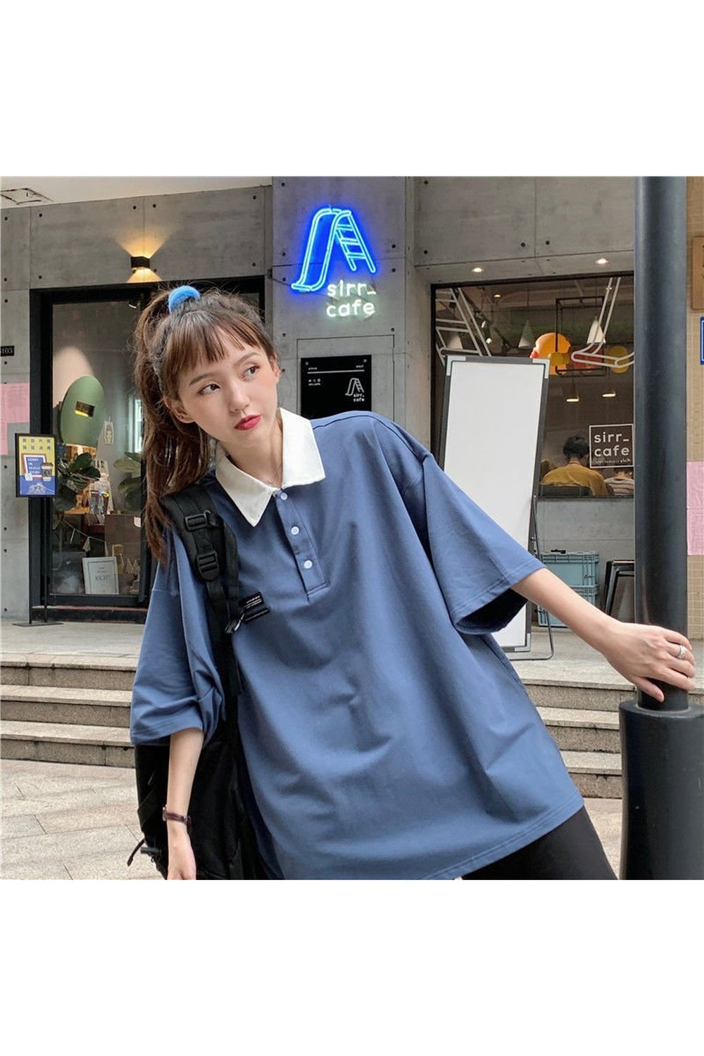 Koreanisches Pastell-Polo-T-Shirt