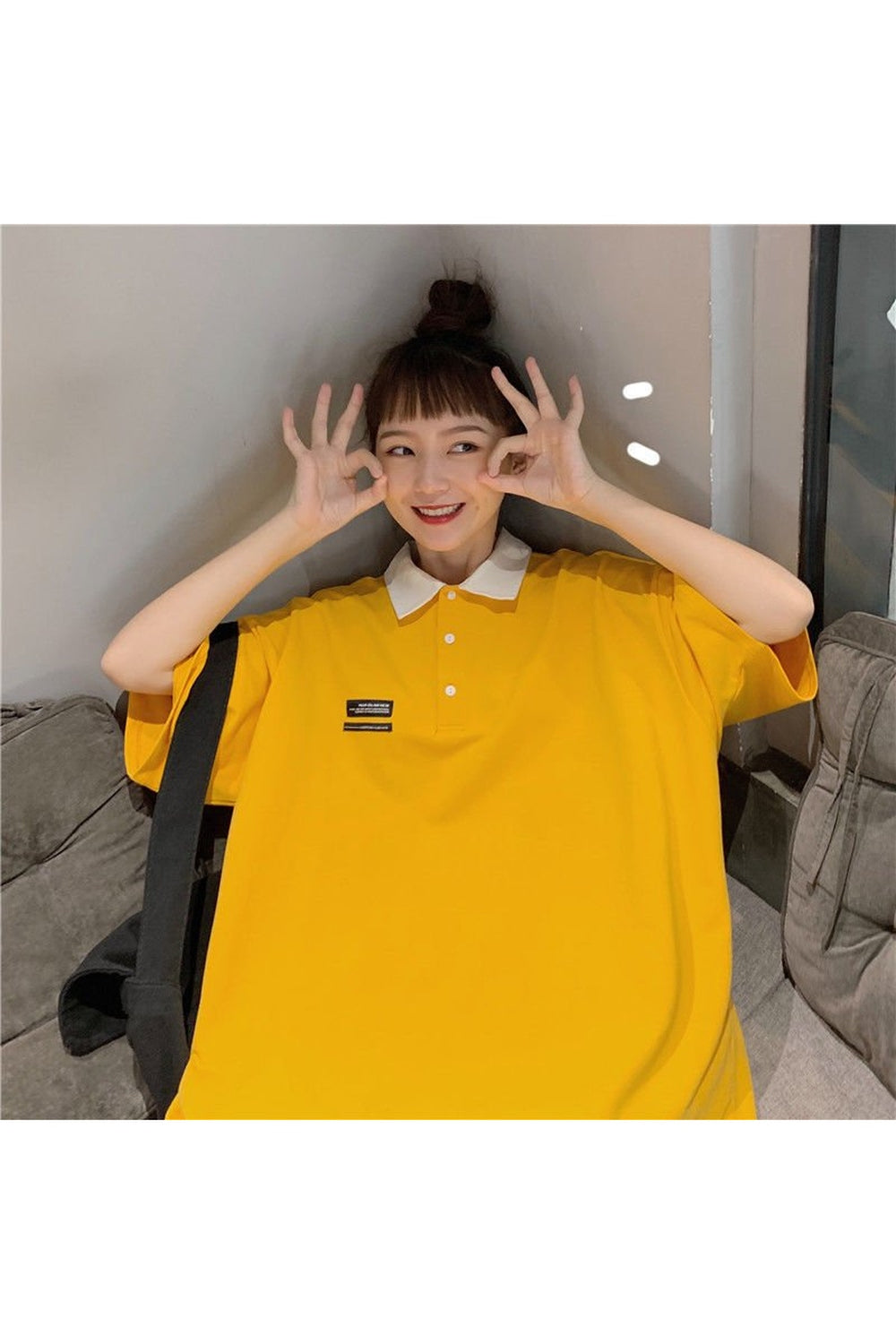 Koreanisches Pastell-Polo-T-Shirt