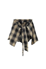 Korean Plaid Pleated Skirt