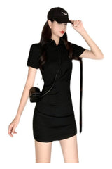 Korean Short Sleeve Cotton Dress