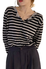 Fall Korean Striped Sweater