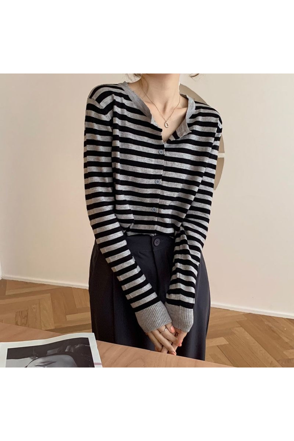 Fall Korean Striped Sweater