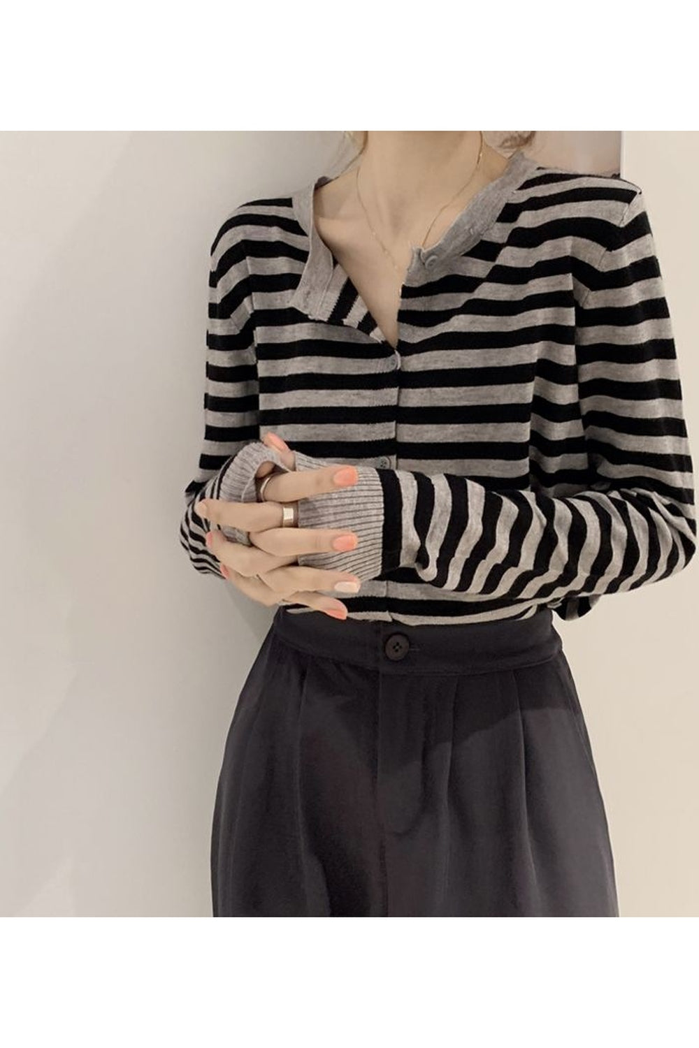 Fall Korean Striped Sweater